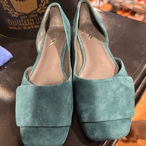 Franco Sarto Teal Suede Flats
